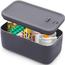 Medication Lock Box Small Lockable Storage Box with Combination Code for Phone