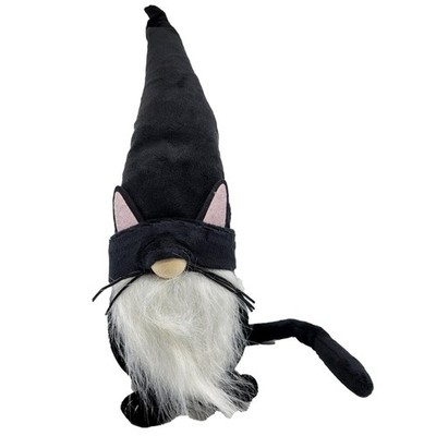 Halloween Black Cat Gnome Plush Shelf Sitter Stuffed Tiered Tray Decoration