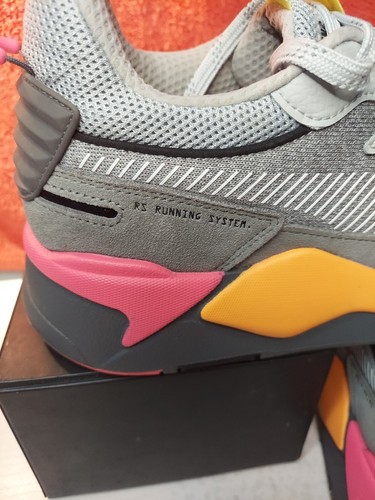 PUMA RS-X Highlighter Men's running crossing shoes Grey Pink Yellow Size 12 - Picture 6 of 12