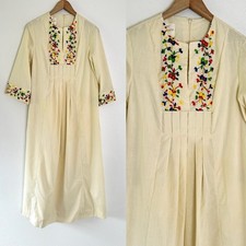 Vtg 1970s Embroidered Caftan Dress 70s Boho Loungewear Great Entertainers Sears