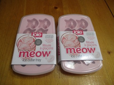 New 2-ioie Meow Cat Face Ice Cube Tray with Lid,Silicone,2 Cool!