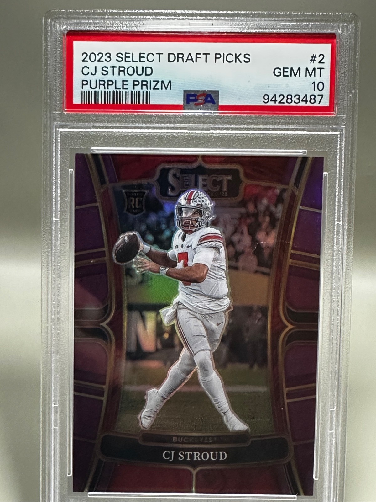 CJ Stroud #2 (RC) 2023 Select Draft Picks Purple Prizm Concourse 42/75 Texans