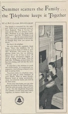 Magazine Ad - 1929 - AT&T / Bell System - Summer scatters the family