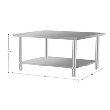 48''*24'' Commercial Work Table Fits For Restaurant Home Stainless Steel Kitchen