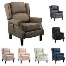 HOMCOM Fabric Heated Massage Chair Vibrating Recliner Sofa With Remote Control