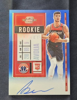 2020 Contenders Optic Deni Avdija Blue Rookie Ticket Variation Auto 3/49 Blazers