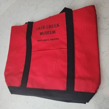 Cave Creek Museum Arizona Red Canvas Tote Bag Reusable Grocery Shopper