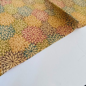 Buttercream Kiku #B 14x62 LONG Vintage Silk Homespun Japanese Pongee Fabric TK16