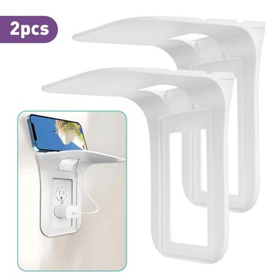 2PCS Wall Outlet Shelf Socket Holder No Drill Storage Rack Space Saving for Home