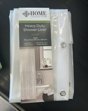 Home Collection Heavy Duty PEVA Shower Liner Clear 70x72 Reinforced Holes