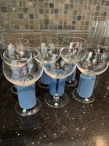 Vintage Tiffany & Co Crystal Water Goblet Wine Glass  7 INCH Tall India Set Of 6