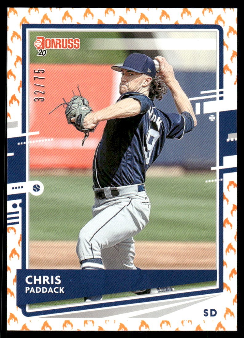 2020 Donruss #163 Chris Paddack On Fire Emoji SN San Diego Padres