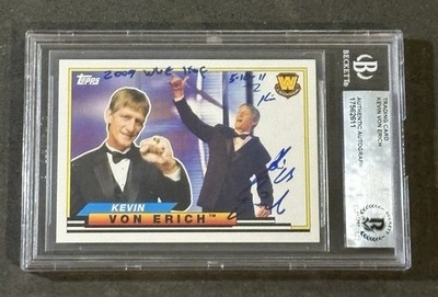 KEVIN VON ERICH 2018 TOPPS HERITAGE WWE BIG LEGENDS SIGNED AUTOGRAPHED CARD BAS