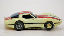 Tyco 5 1979 Chevy Corvette Nite Glow White Red HO Slot Car Classic