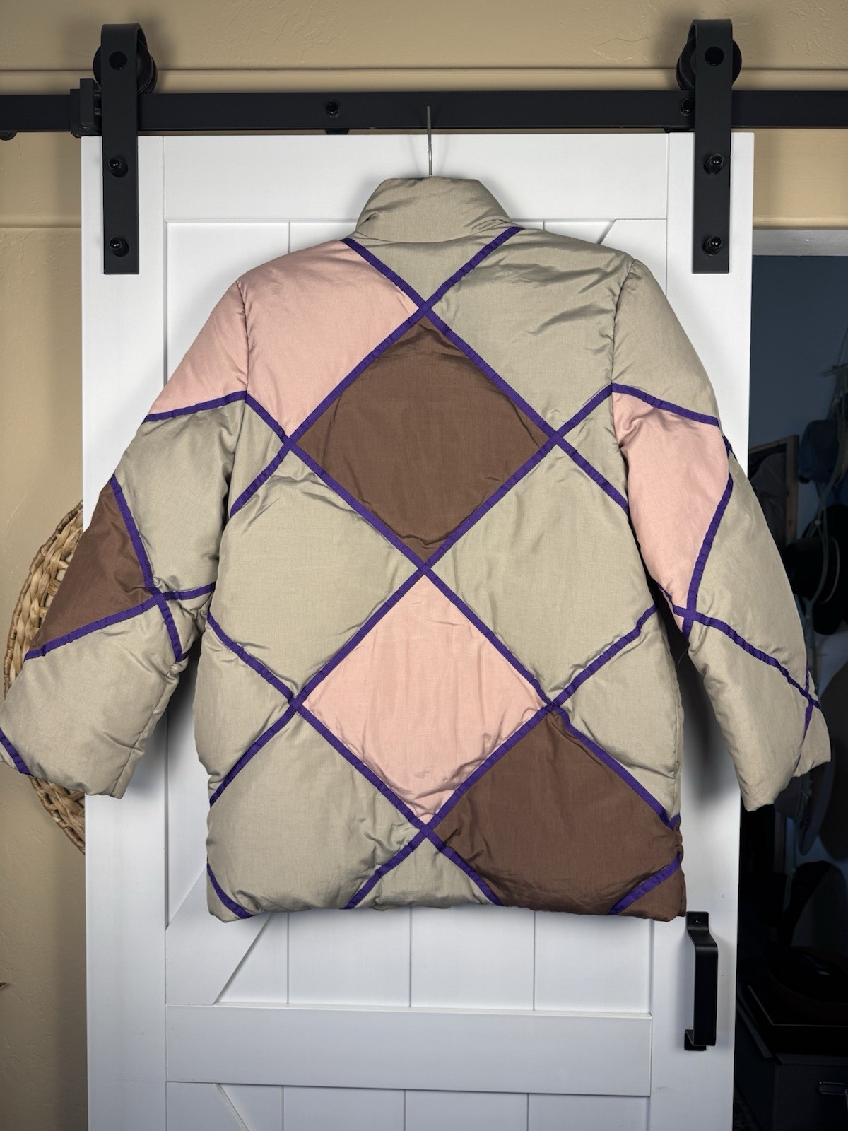 Vintage Bill Blass Patchwork Puffer Jacket USA Sz… - image 2