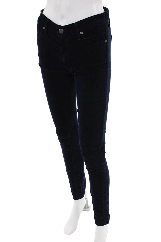 Pantalones ajustados Citizens of Humanity para mujer de terciopelo de algodón con bolsillos azules talla 26 Foto 2 de 4