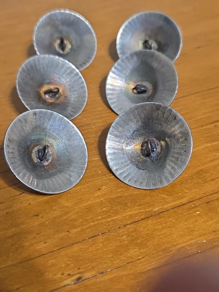 Juego grande vintage de 6 botones turquesa de plata esterlina del suroeste hechos a mano Foto 4 de 4