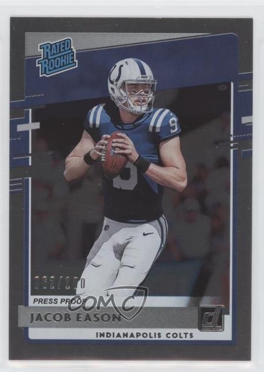 2020 Panini Donruss Rated Rookie Press Proof Silver 62/100 Jacob Eason #312 zi1