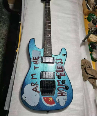 Cstm 6 Electric Guitar Tom Morello Arm Homeless Metallic Blue Chinese eddition