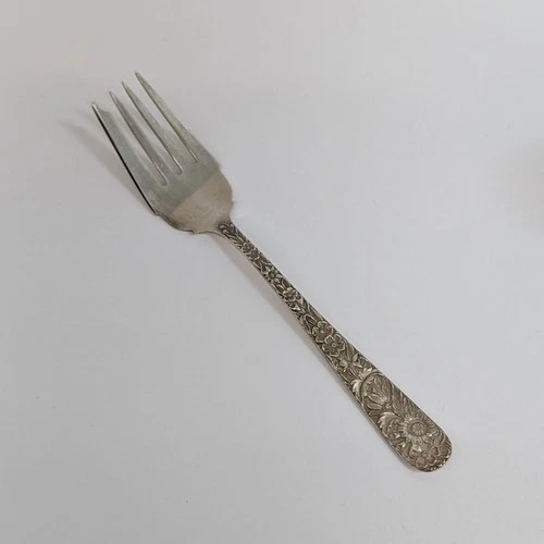 Vintage S. Kirk & Son Repousse Sterling Silver Individual Salad Fork No Mono 36g