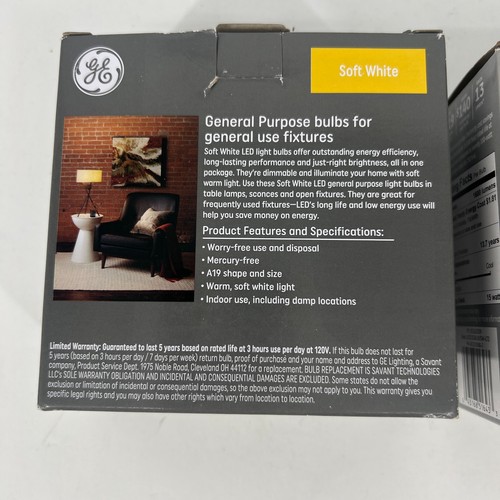 GE Classic LED Light Bulbs 100 Watt Dimmable Soft White A19 Medium Base (4 Pack) - Bild 8 von 9