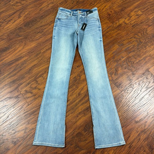 Express Jeans Womens 6 Boot Cut Mid Rise Skyscraper Stretch Light Denim 26x33