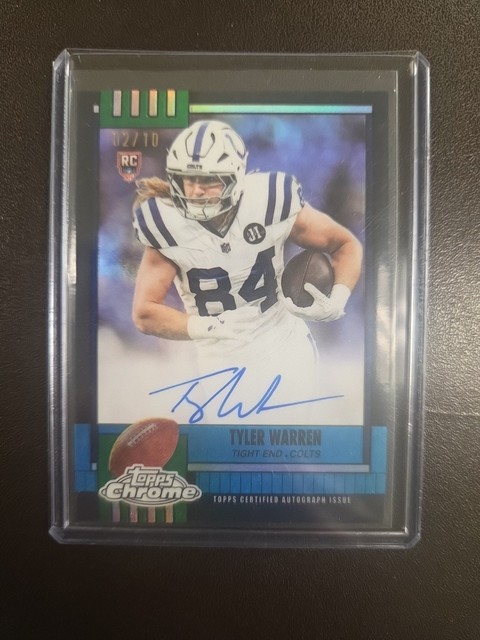 2025 Topps Chrome Tyler Warren True Black /10 On Card Auto RC