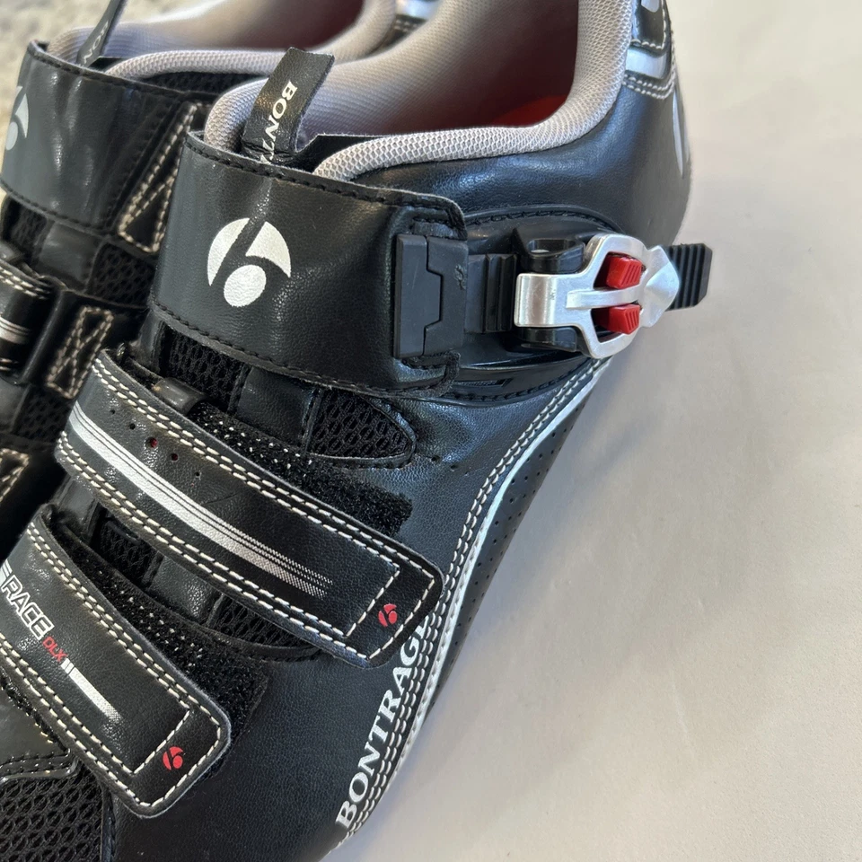 Zapatos de ciclismo Bontrager Race DLX talla 41 EE. UU. 8 para hombre negros rojos carreras de carretera Foto 2 de 4
