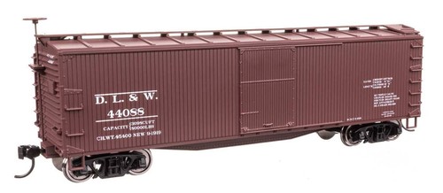 Coche de carga Walthers 910-40178 HO DL&W 40' de madera con doble envoltura listo para funcionar #44088 | Condition: New