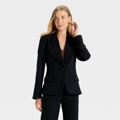 A New Day Women's Signature Crepe Fitted Blazer Long Sleeve