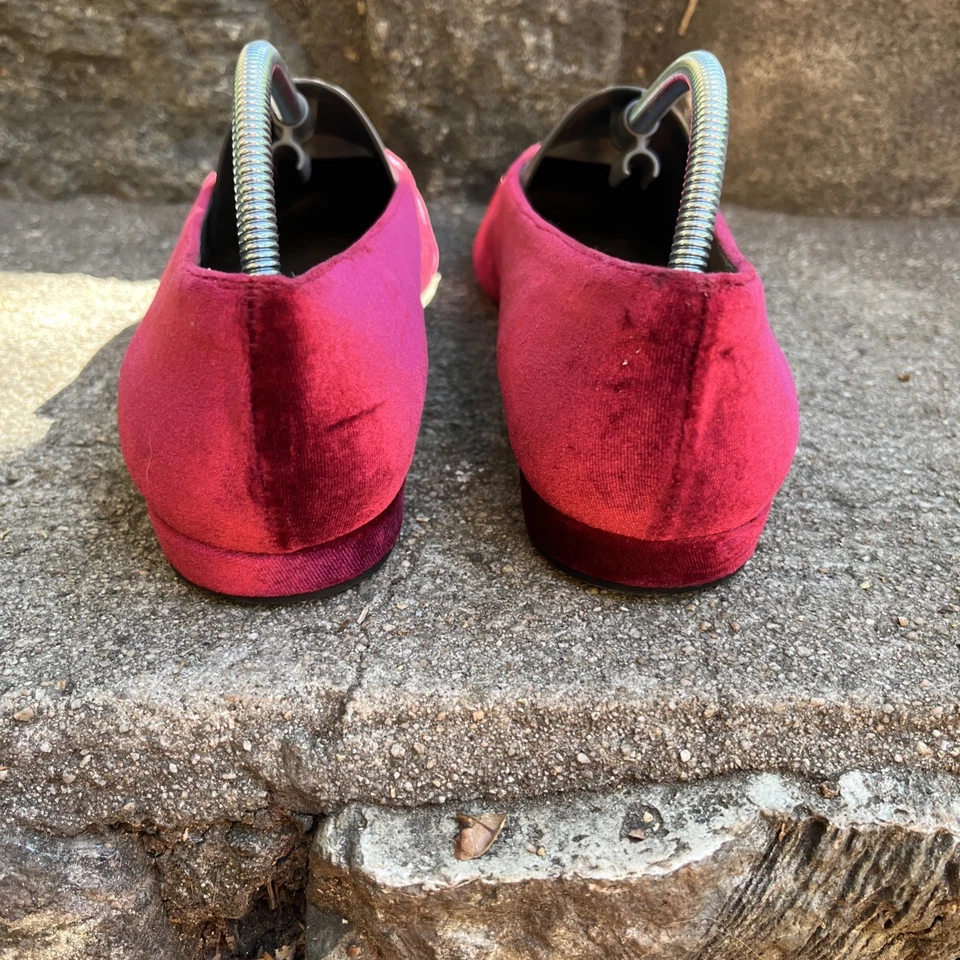 Stuart Weitzman Pisos Terciopelo Rojo Borgoña EE. UU. 8 M Foto 3 de 4