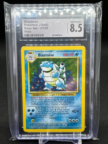 Pokémon TCG Blastoise Holo Rare 1999 Base Set #2/102 CGC 8.5 NM/Mint+