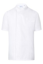 KARLOWSKY &Uuml;berwurf-Kochhemd BASIC Unisex Kurzarm Druckkn&ouml;pfe Wei&szlig;