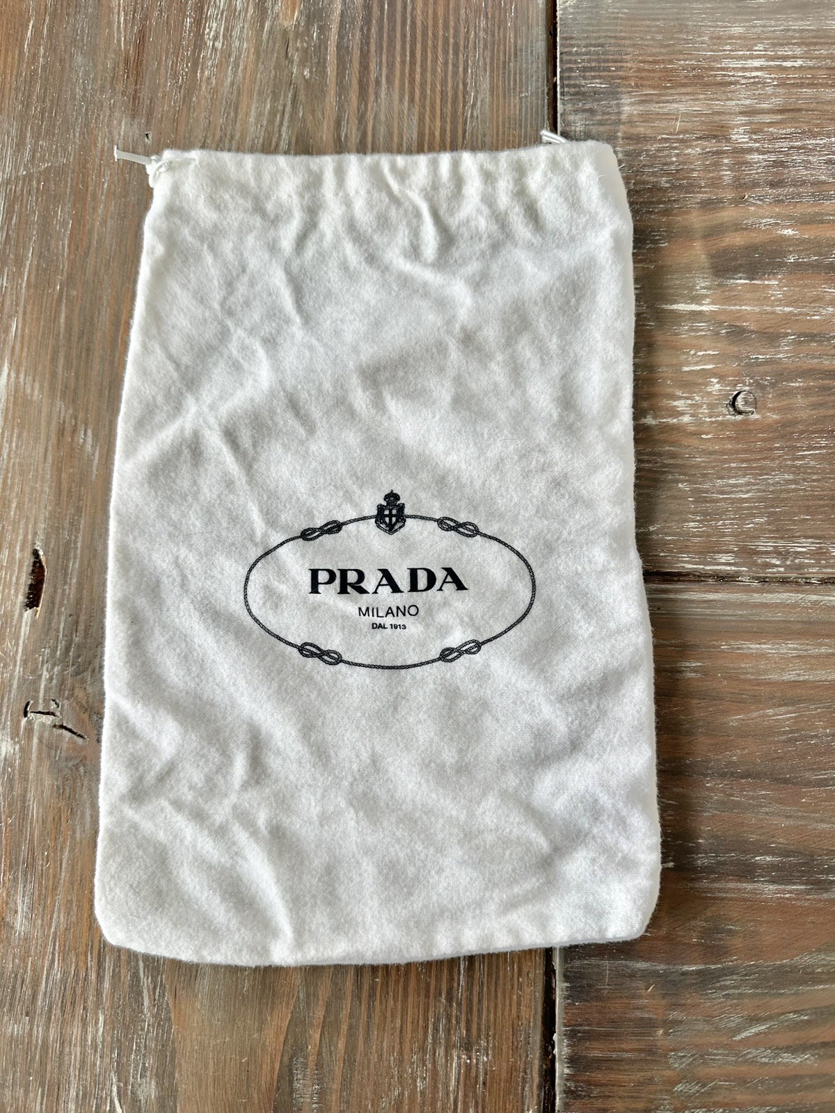 Authentic Prada Milano White Drawstring Dust Bag - image 1