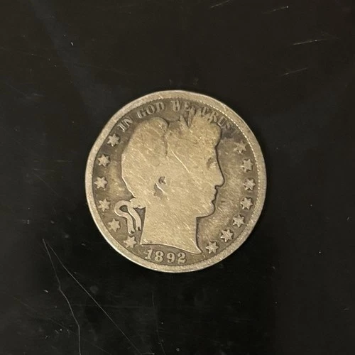 1892 Philadelphia Mint Silver Barber Half Dollar