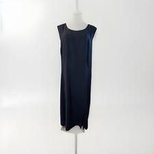 Vintage Lily & Taylor Black Jacquard Floral Shift Dress Size 24 Sleeveless Midi 