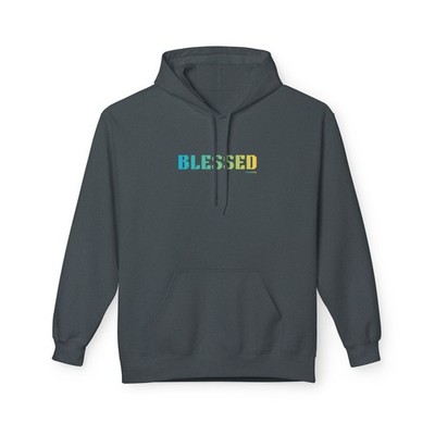 Blessed Big Quote Hoodie | Bold Colorful Print Grateful Retro Graphic Pullover