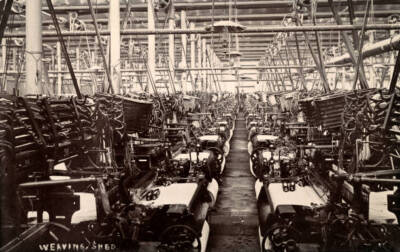 Large Virtually Deserted Factory, Cotton Weaving In Lancashire Old Photo