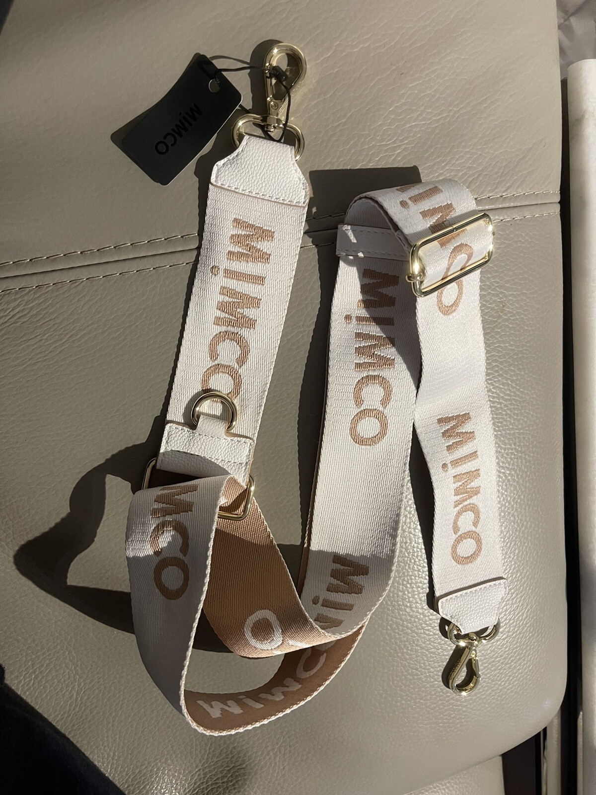 💜MIMCO Wide bing Strap For Bags Handbags Clutch White/Natural eBay
