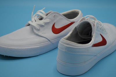 nike sb janoski rm white & varsity red skate shoes