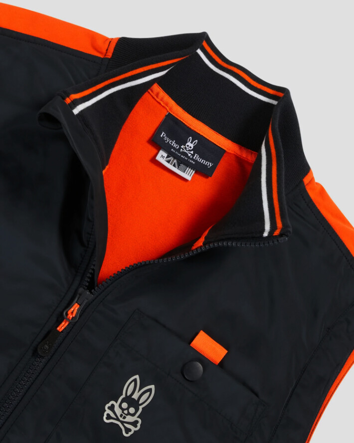 Psycho Bunny Men's Brilliant Orange Lindale Colorblock Vest | eBay