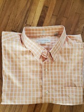 Tommy Bahama Long Sleeve Button Up Shirt Mens 17 12 33 Melon Casual 100 Cotton