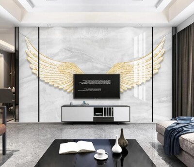 3D Wing Marble ZHUA17538 Wallpaper Wall Murals Removable Self-adhesive Ann 24