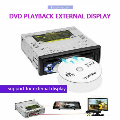Single 1 Din Car Radio Audio Stereo DVD CD MP3 Player Bluetooth In-Dash Unit FM - Picture 2 of 11
