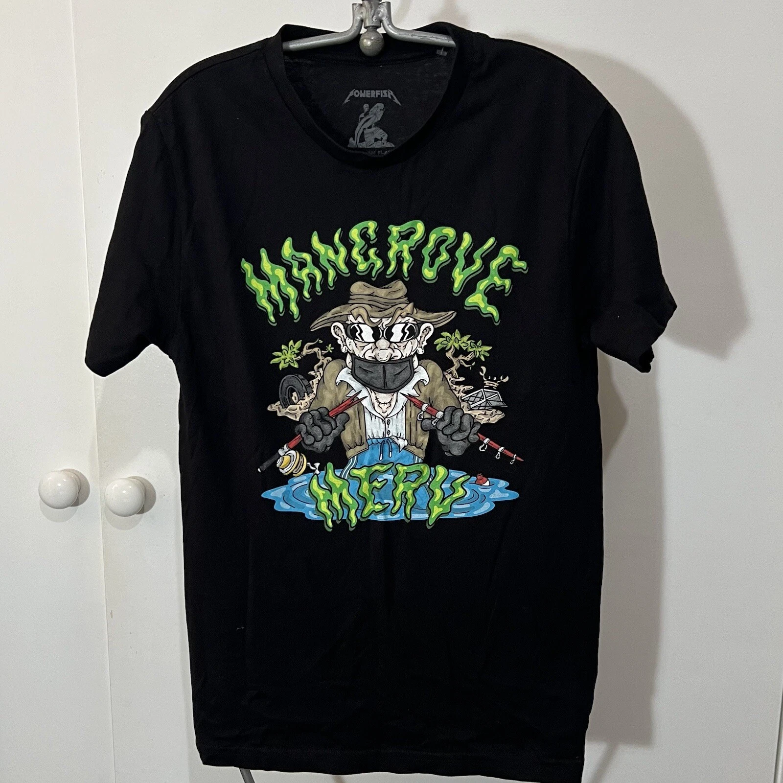 Powerfish Tshirt Mangrove Merv Get The Dog Official Black Size S