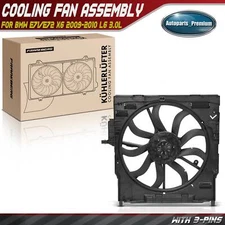 New Single Radiator Cooling Fan Assembly w/Shroud for BMW X6 2009-2010 L6 3.0L