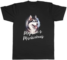 T-shirt uomo maestosa e maliziosa divertente husky animale domestico cane cucciolo maglietta regalo