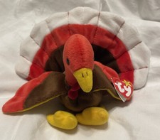 RARE TY BEANIE BABIES GOBBLES THE TURKEY 1996 TAG ERRORS RETIRED (ORIGINAL)