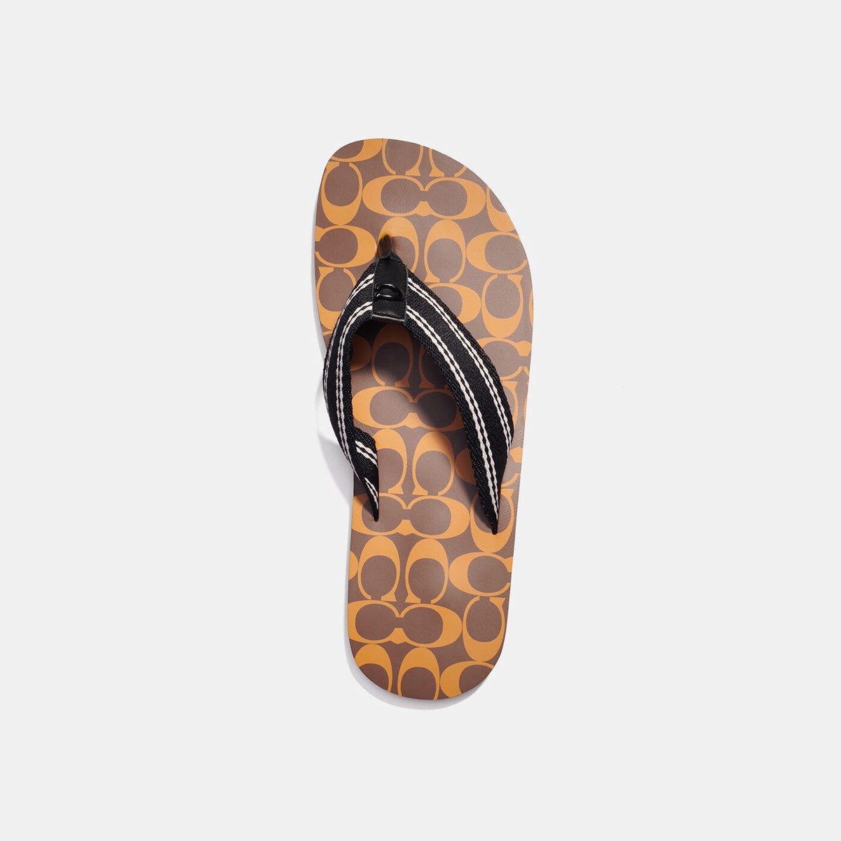 COACH Signature Flip Flop Sandals Size 11 Brown C8896 Flats 