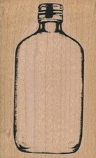 Bottle 2 x 3" Rubber Stamp, Mixed Media, Bottle Stamp